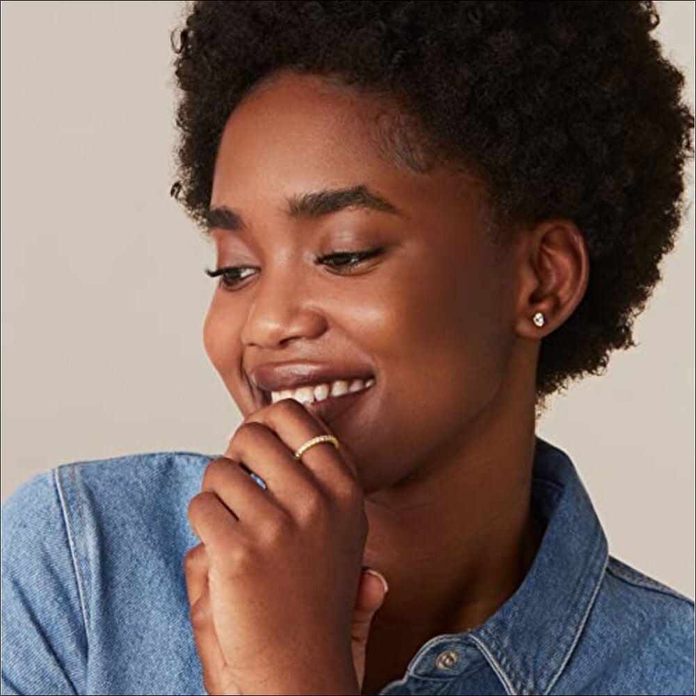 Gold Plated Eternity Ring, Stackable Cubic Zircon… - image 2